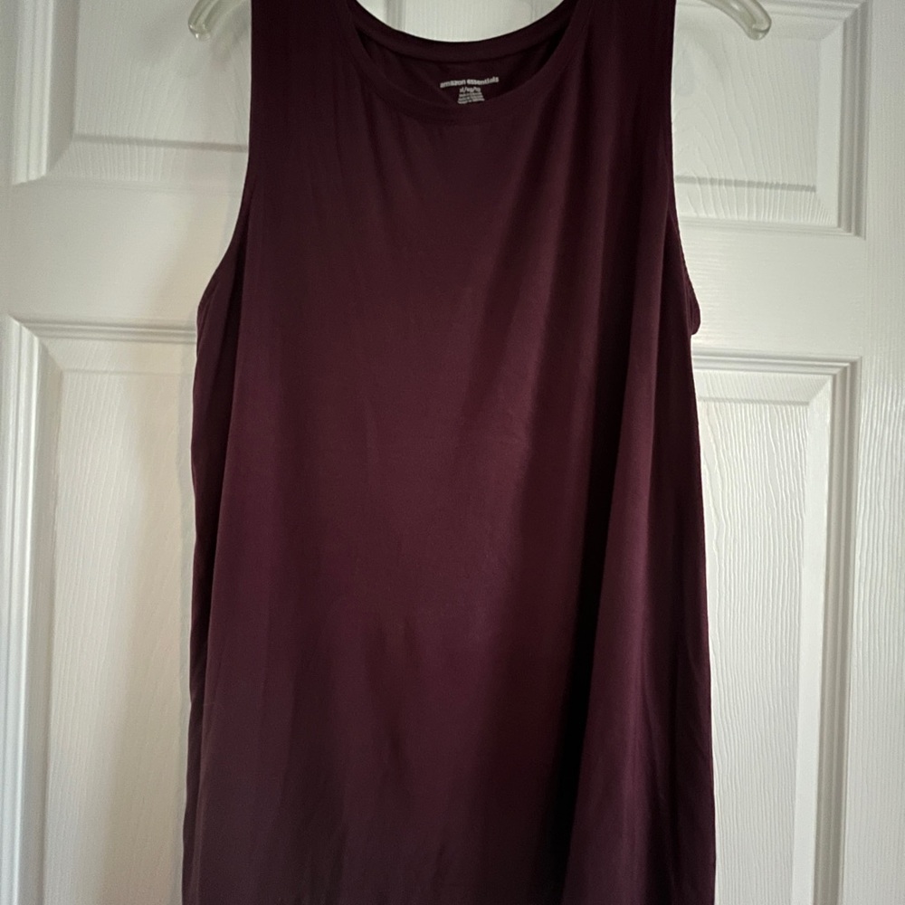 Amazon Essentials Red Tank Top with Round Neckline